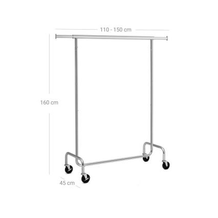 Cuier mobil JEAN 110/150x160x45 cm argintiu