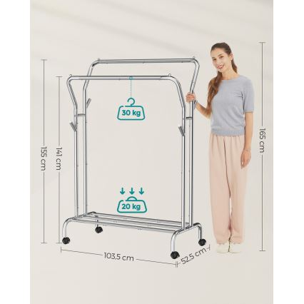 Cuier mobil LINEA, argintiu