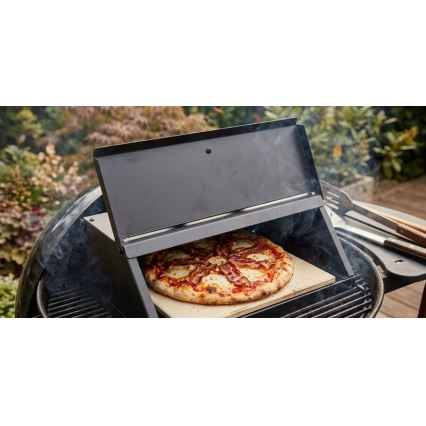 Cuptor de pizza cu ușă și termometru, 40 x 35,5 x 21 cm, negru