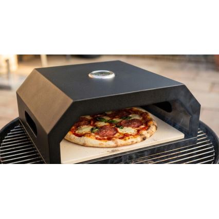 Cuptor pentru pizza cu termometru, 40x34,5x16 cm, negru