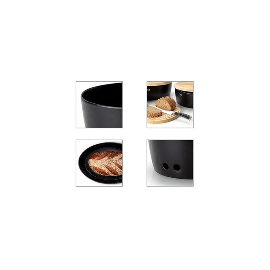 Cutie de pâine 13,5x30 cm neagră/bej Continenta C3730