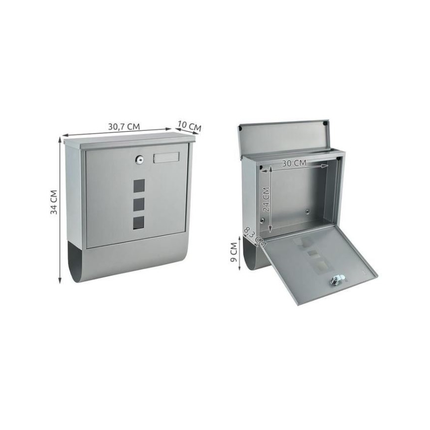 Cutie poștală argintie 34x30,7 cm