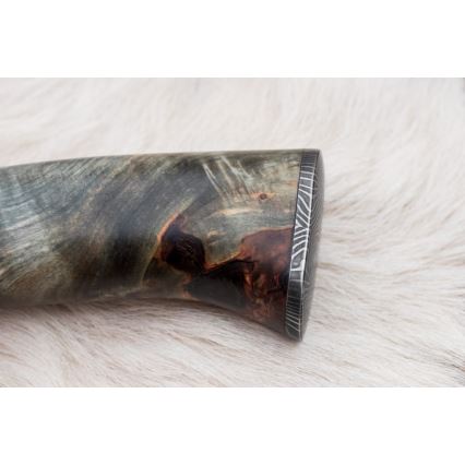 Cuțit de vânătoare din damasc, 14 cm, culoare castaniu