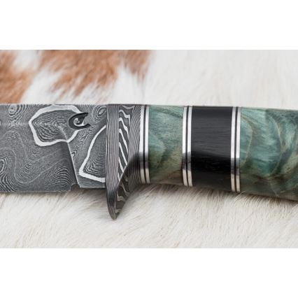 Cuțit de vânătoare din oțel de Damasc 11,6 cm arțar/abanos