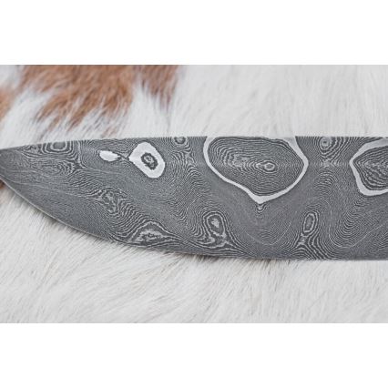 Cuțit de vânătoare din oțel de Damasc 11,6 cm arțar/abanos