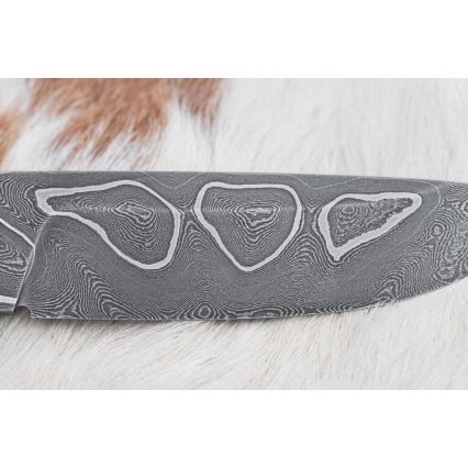 Cuțit de vânătoare din oțel de Damasc 11,6 cm arțar/abanos
