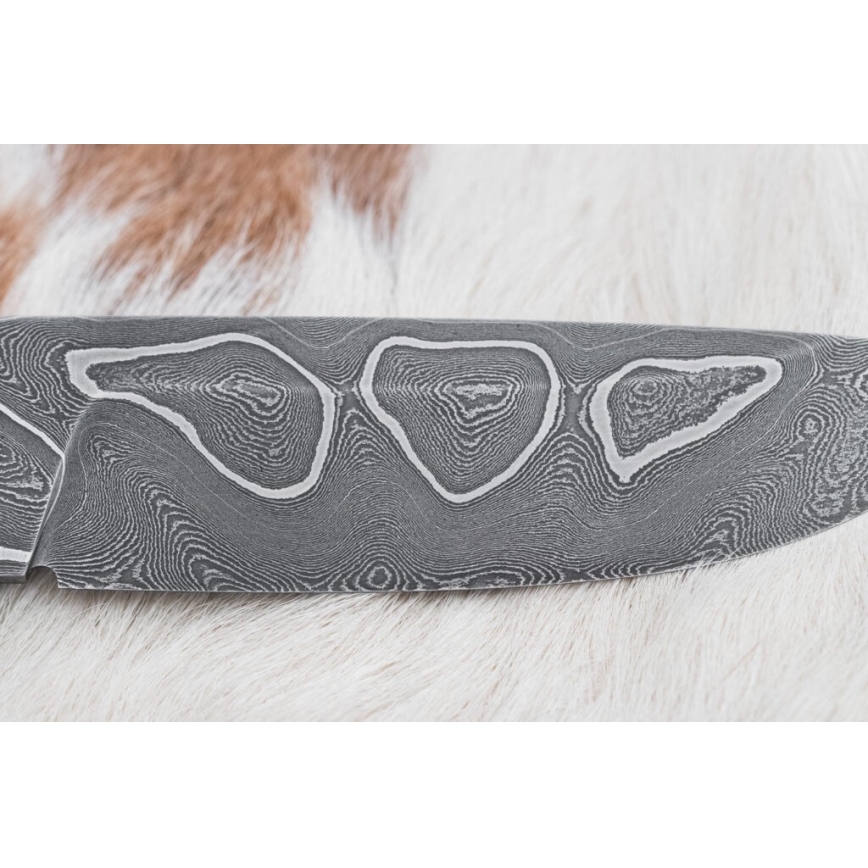 Cuțit de vânătoare din oțel de Damasc 11,6 cm arțar/abanos