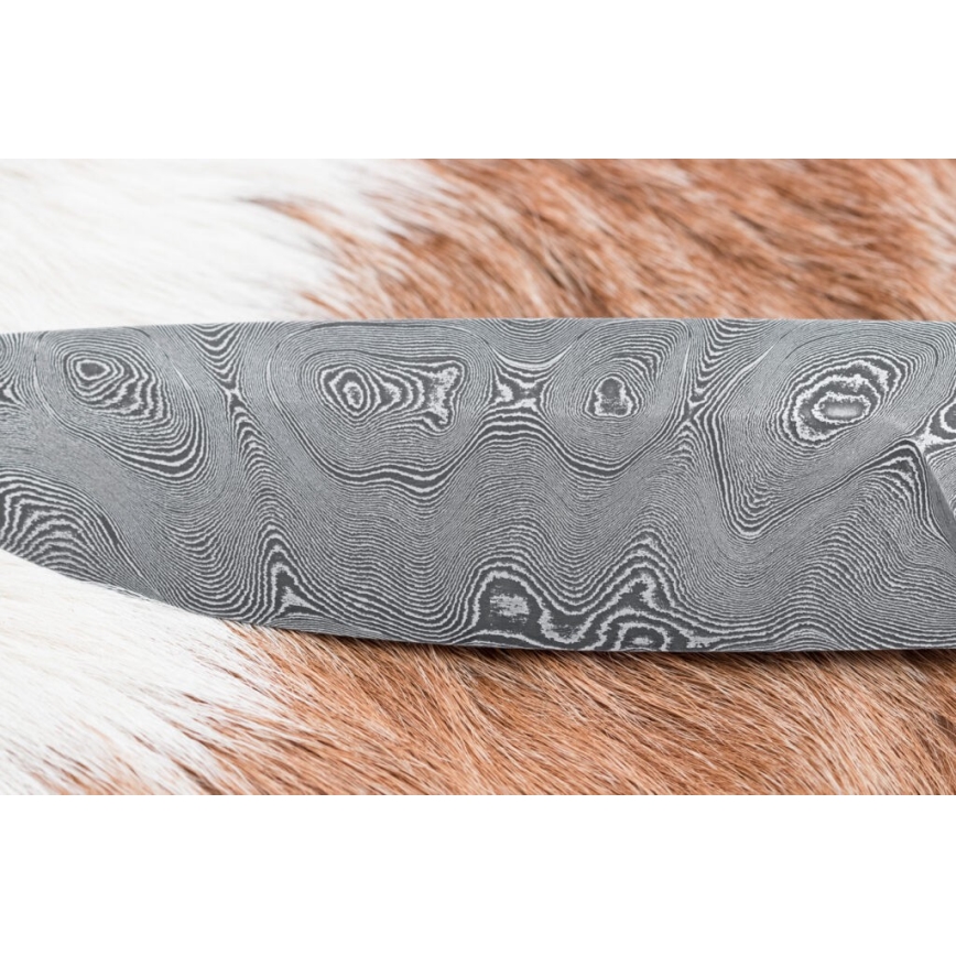 Cuțit de vânătoare din oțel de Damasc 11,8 cm nuc/corn de cerb