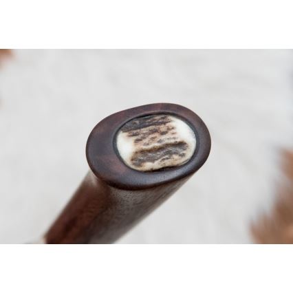 Cuțit de vânătoare din oțel de Damasc 11,8 cm nuc/corn de cerb