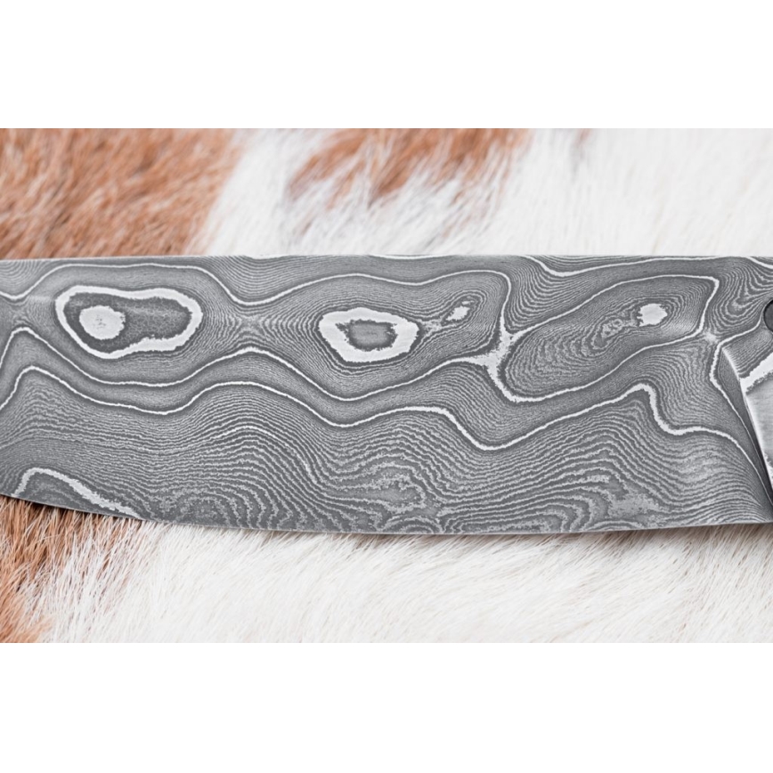 Cuțit de vânătoare din oțel de Damasc 12,7 cm ziricot/os de bivol