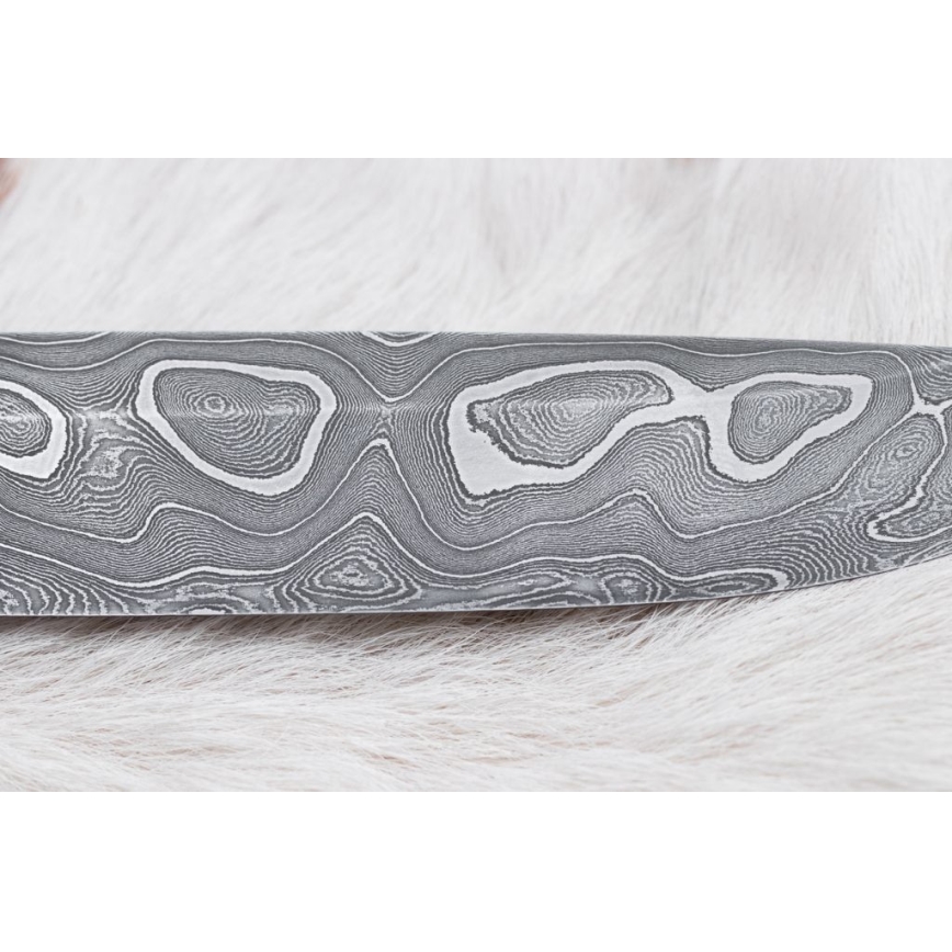 Cuțit de vânătoare din oțel de Damasc 13,8 cm lemn de esență tare/os de bivol