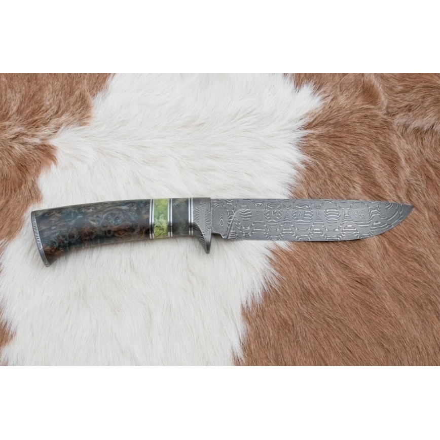 Cuțit de vânătoare din oțel de Damasc 14,5 cm arin/serpentin