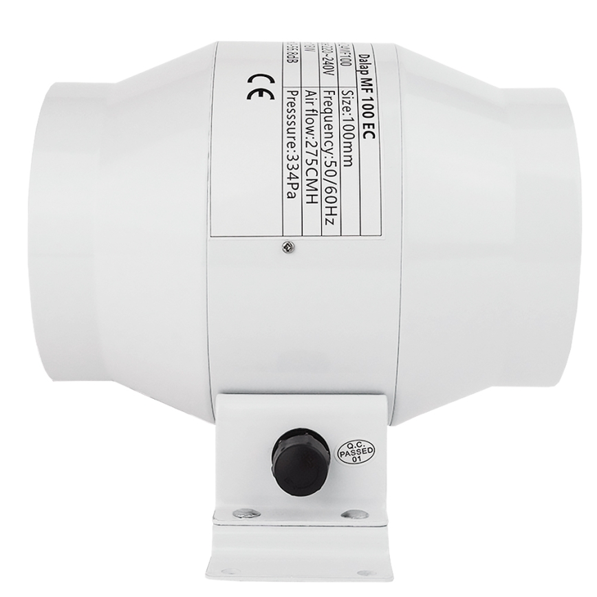 Dalap 24MF100 - Ventilator de conductă cu motor eficient din punct de vedere energetic și regulator de turații MF 100 EC 18W/230V