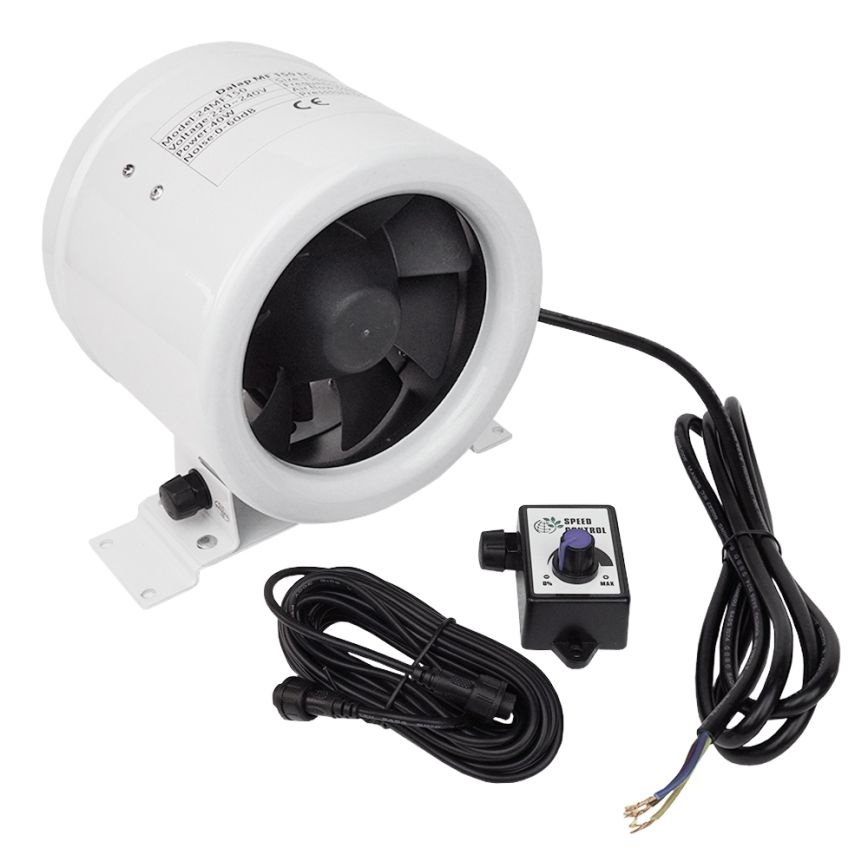 Dalap 24MF200 - Ventilator pentru tubulatură cu motor economic și regulator de turații MF 200 EC 75W/230V