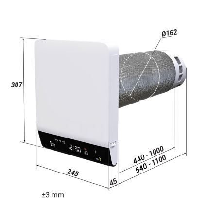 Dalap 25BP160 - Recuperator de căldură pentru cameră BRISE 160 PROFI 22W/230V Wi-Fi + telecomandă