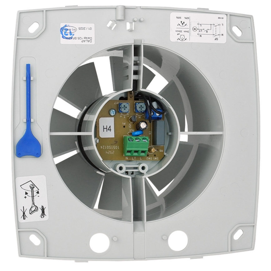 Dalap 41017 - Ventilator axial cu temporizator și senzor de umiditate 100 BFAZW 16W/230V