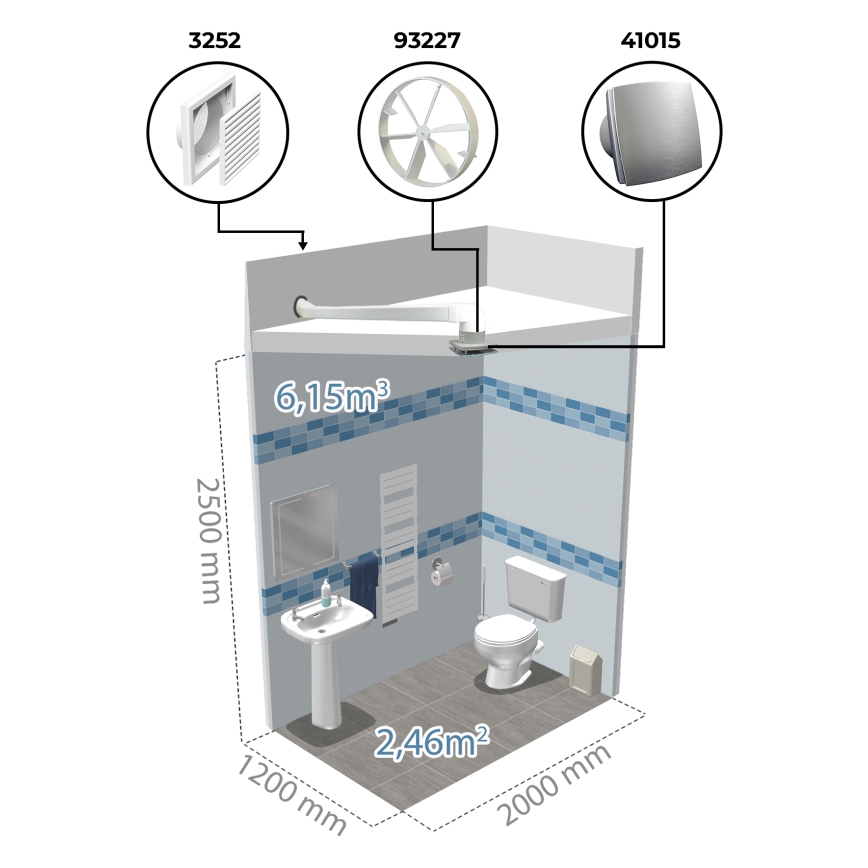 Dalap 41017 - Ventilator axial cu temporizator și senzor de umiditate 100 BFAZW 16W/230V