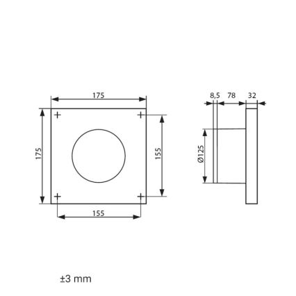 Dalap 41096 - Ventilator axial 125 DARK 10W/230V