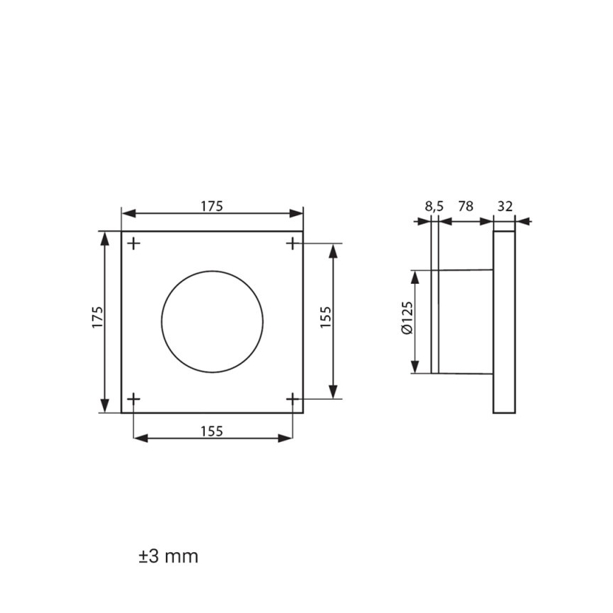 Dalap 41096 - Ventilator axial 125 DARK 10W/230V