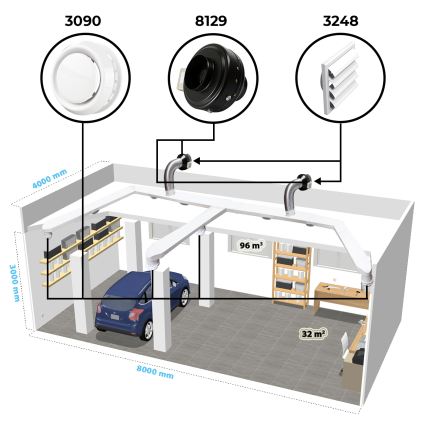 Dalap 8128 - Ventilator radial pentru tubulatură TURBINE M 100 60W/230V