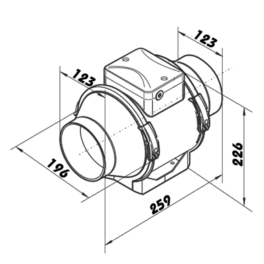 Dalap 8207 - Ventilator axial AP PROFI 125, 29W/230V