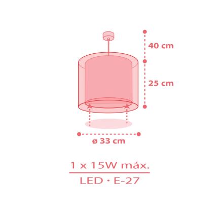 Dalber 41192 - Lustră pentru copii RAINBOW 1xE27/15W/230V multicoloră