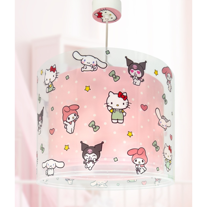 Dalber 41252 - Lustră pentru copii HELLO KITTY&FRIENDS 1xE27/15W/230V roz