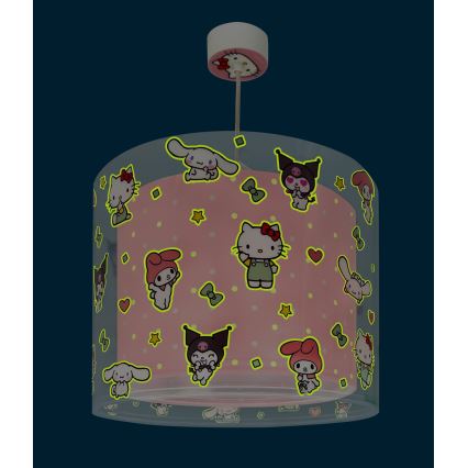 Dalber 41252 - Lustră pentru copii HELLO KITTY&FRIENDS 1xE27/15W/230V roz