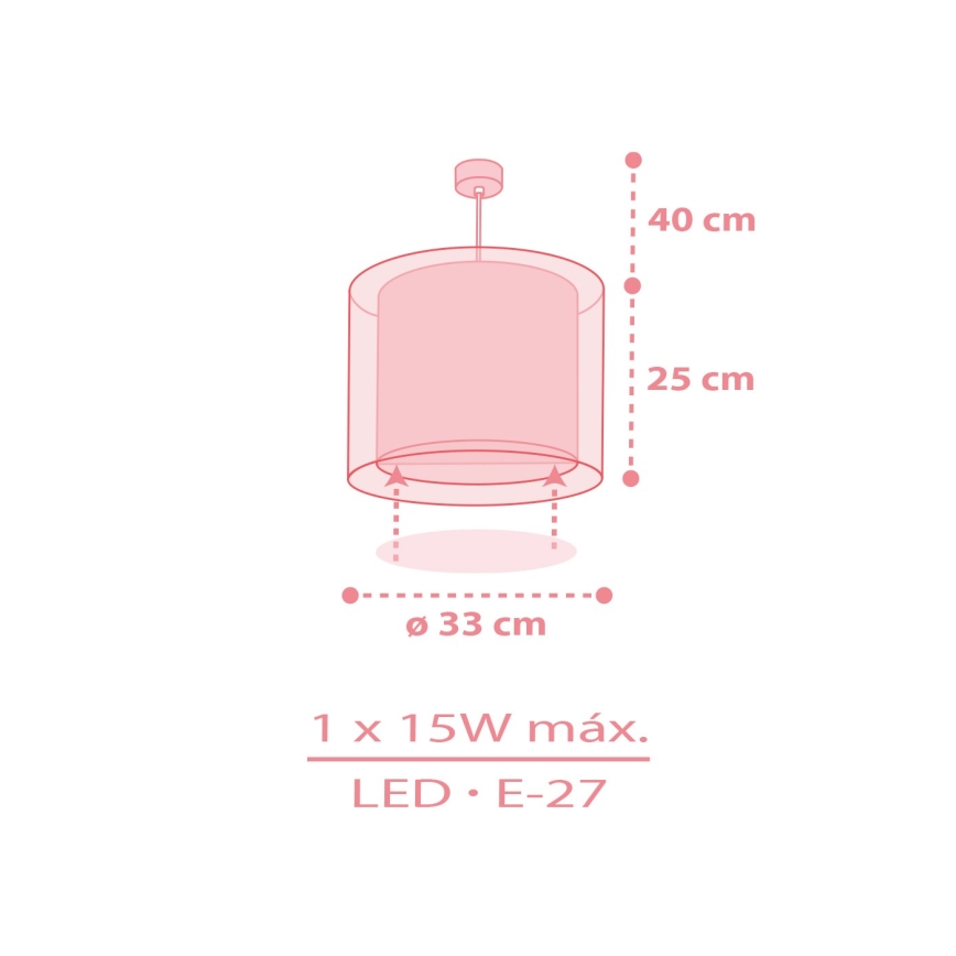 Dalber 41572S - Lustră pentru copii BABY TEDDY 1xE27/15W/230V roz