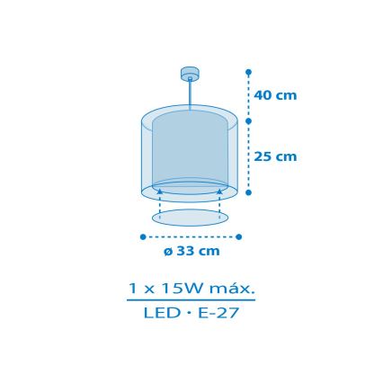 Dalber 41572T - Lustră pentru copii BABY TEDDY, 1xE27/15W/230V, albastră