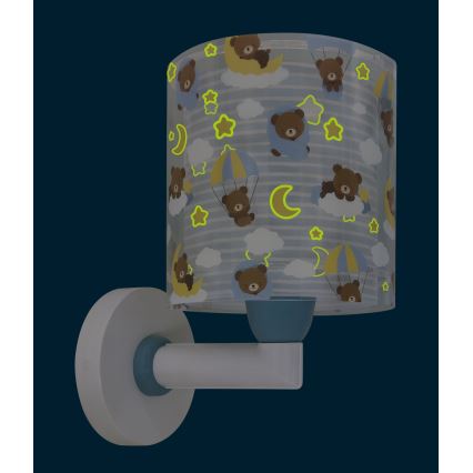 Dalber 41579T - Lampă de perete pentru copii BABY TEDDY, 1xE27/15W/230V, albastră