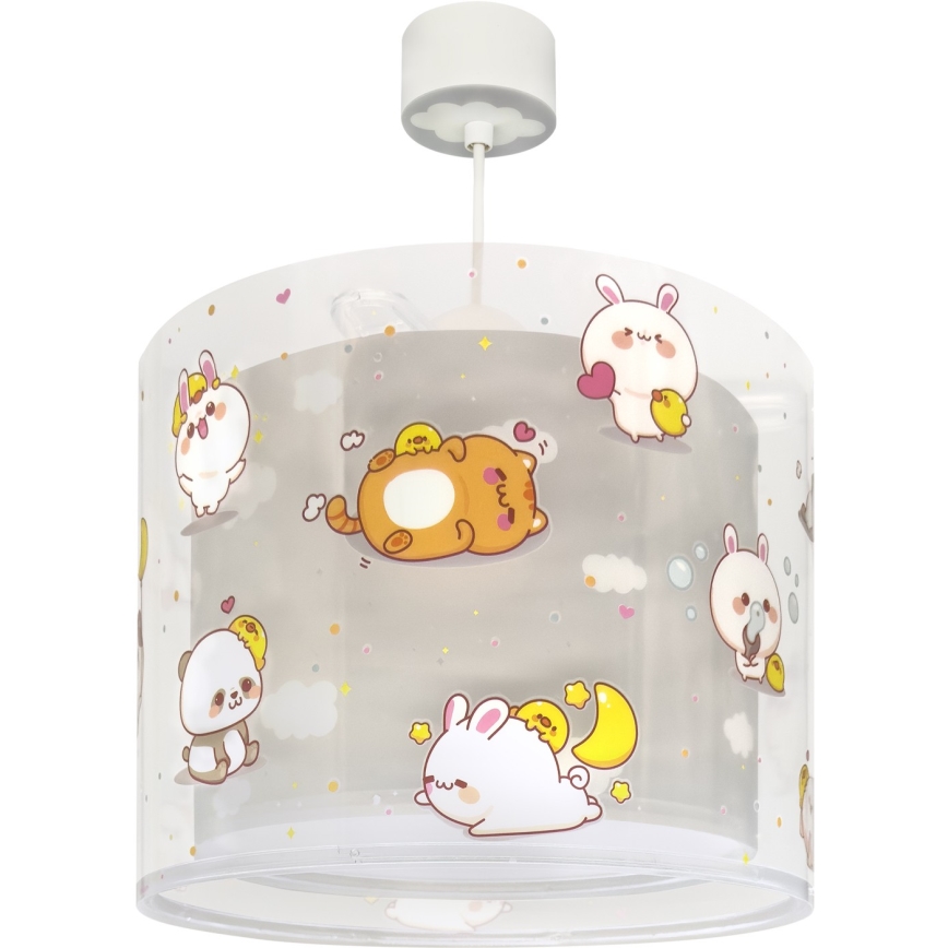 Dalber 41762E - Lustră pentru copii KAWAII FRIENDS 1xE27/15W/230V gri