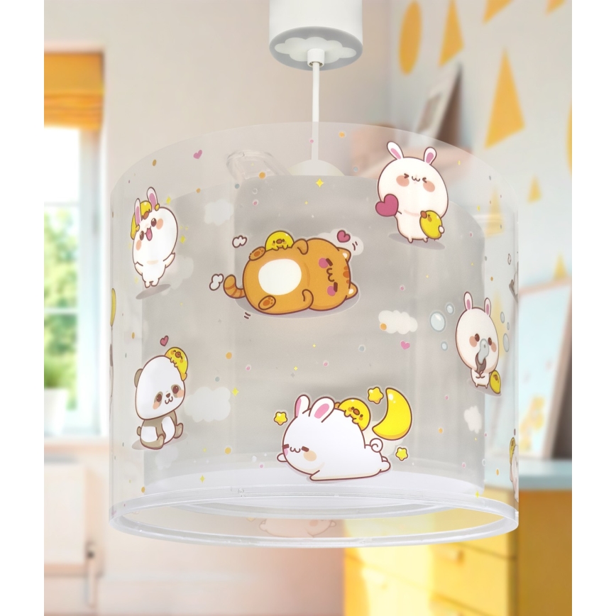 Dalber 41762E - Lustră pentru copii KAWAII FRIENDS 1xE27/15W/230V gri
