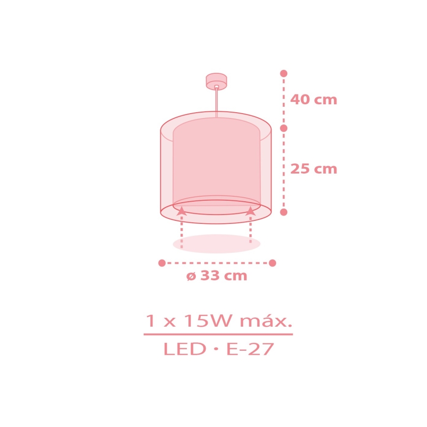 Dalber 41762S - Lustră pentru copii KAWAII FRIENDS 1xE27/15W/230V, roz