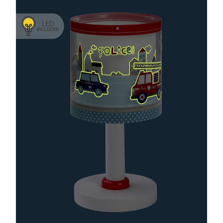 Dalber 60611N – lampă de veghe LED pentru copii POLICE, 1xG4/4W/230V, multicoloră
