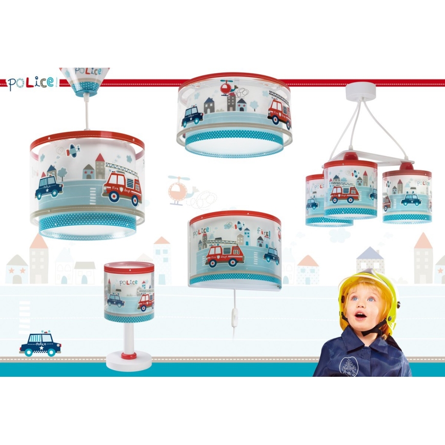 Dalber 60611N – lampă de veghe LED pentru copii POLICE, 1xG4/4W/230V, multicoloră