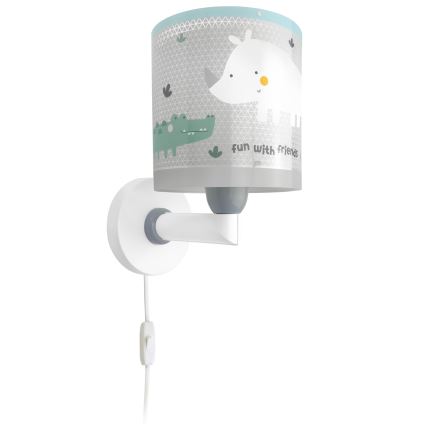 Dalber 60629 - Aplica de perete pentru copii RHICO AND CROCO 1xE27/15W/230V