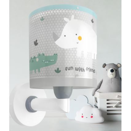 Dalber 60629 - Aplica de perete pentru copii RHICO AND CROCO 1xE27/15W/230V