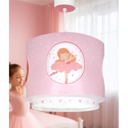 Dalber 60912 - Lustră pentru copii PRINCESS DANCE, 1xE27/15W/230V, roz