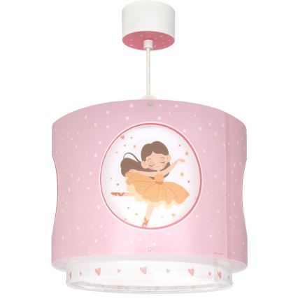 Dalber 60912 - Lustră pentru copii PRINCESS DANCE, 1xE27/15W/230V, roz