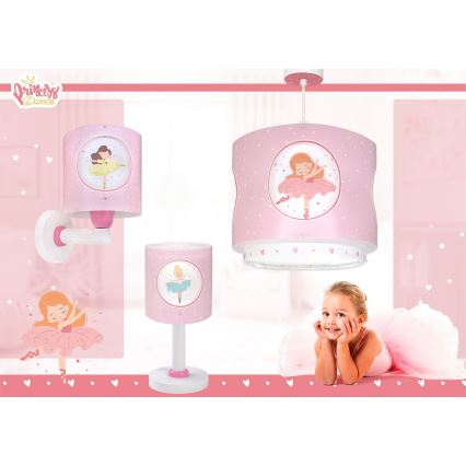 Dalber 60912 - Lustră pentru copii PRINCESS DANCE, 1xE27/15W/230V, roz