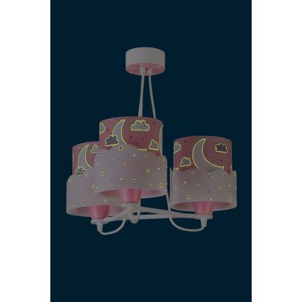 Dalber 61237S - Lustră copii MOON 3xE27/60W/230V