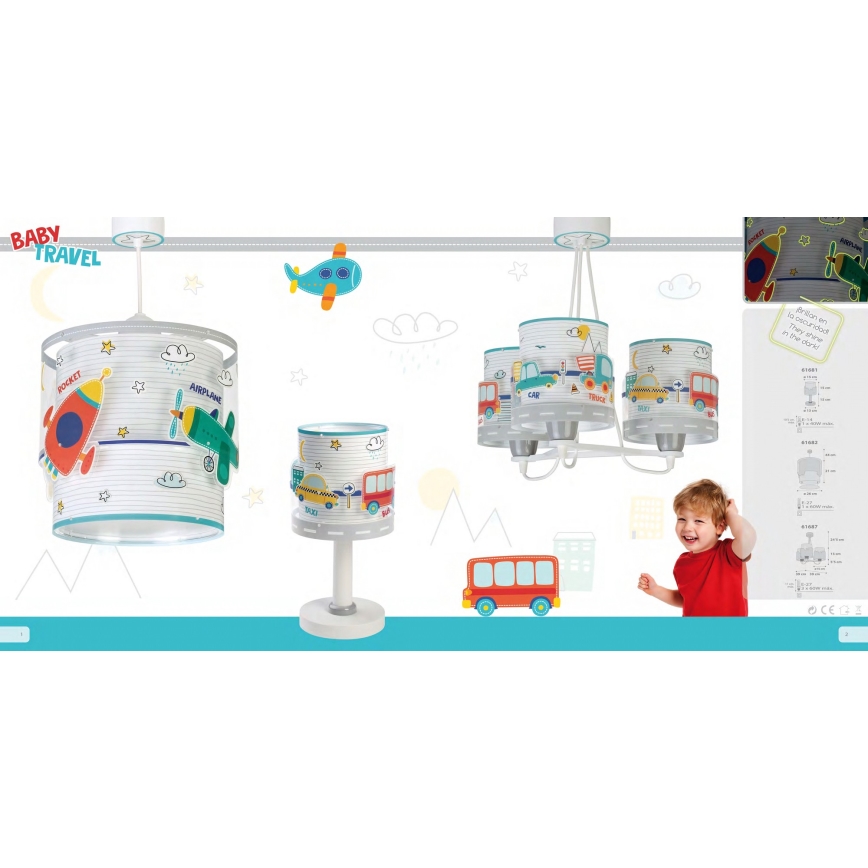 Dalber 61681 - Lampă copii BABY TRAVEL 1xE14/40W/230V