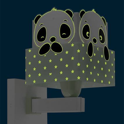 Dalber 63169H - Lampa de perete pentru copii PANDA 1xE27/60W/230V verde