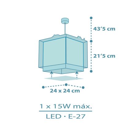 Dalber 63452 - Lustră pentru copii BABY DINOS 1xE27/15W/230V multicoloră