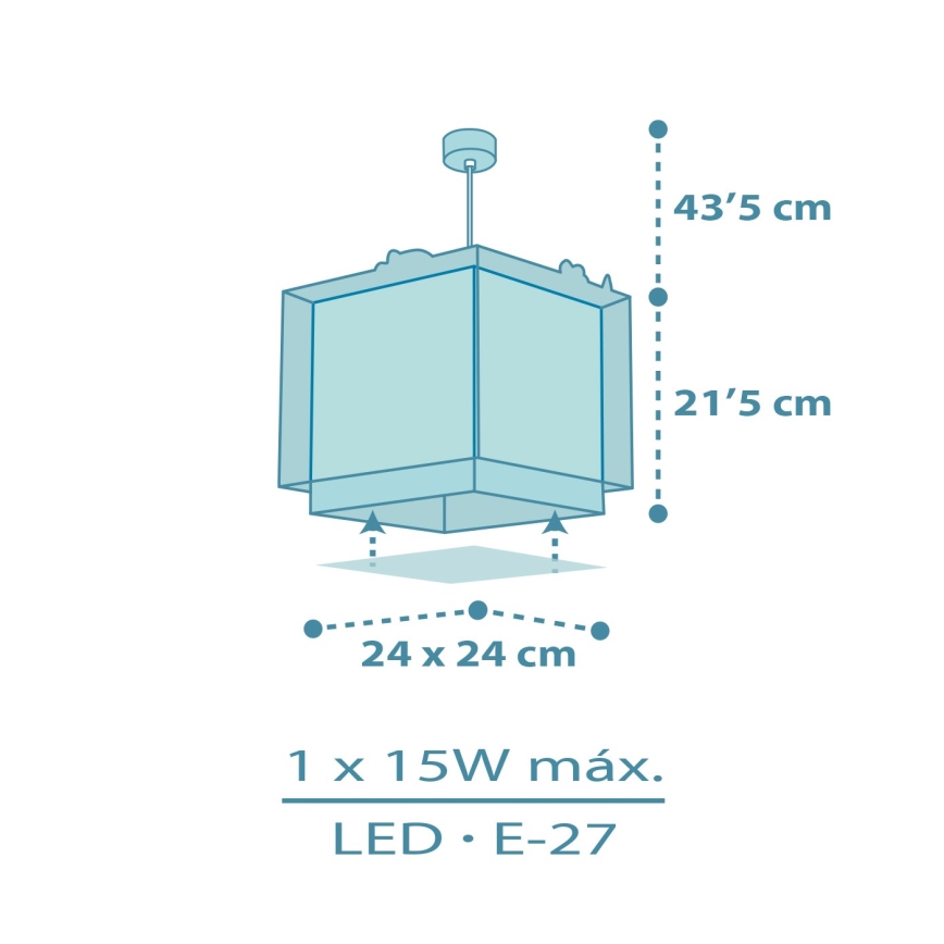 Dalber 63452 - Lustră pentru copii BABY DINOS 1xE27/15W/230V multicoloră