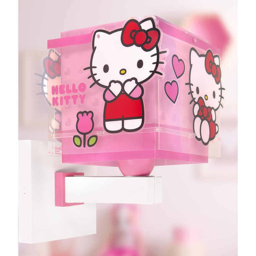 Dalber 73269 - Lampă de perete pentru copii HELLO KITTY 1xE27/15W/230V, roz
