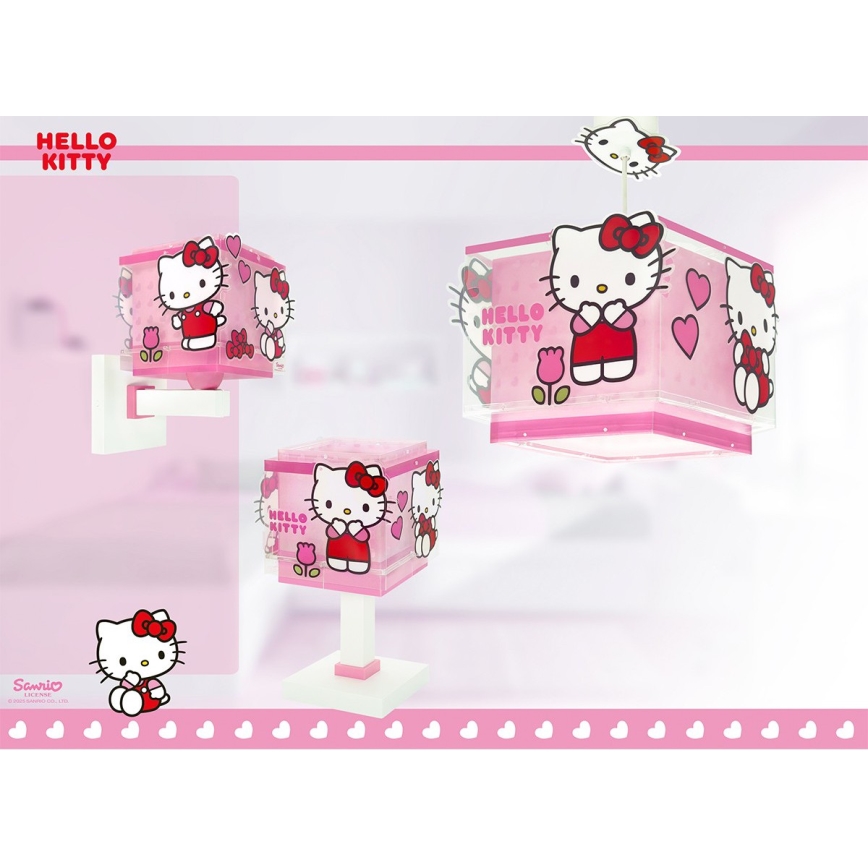 Dalber 73269 - Lampă de perete pentru copii HELLO KITTY 1xE27/15W/230V, roz