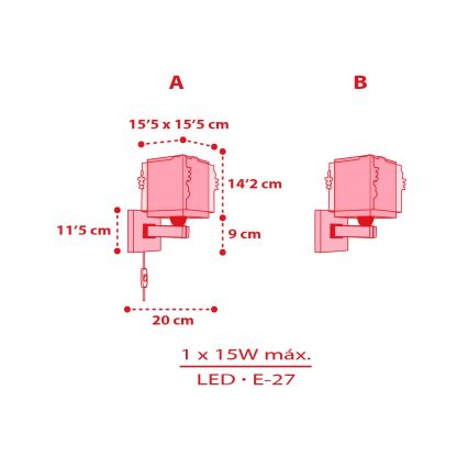 Dalber 73269 - Lampă de perete pentru copii HELLO KITTY 1xE27/15W/230V, roz