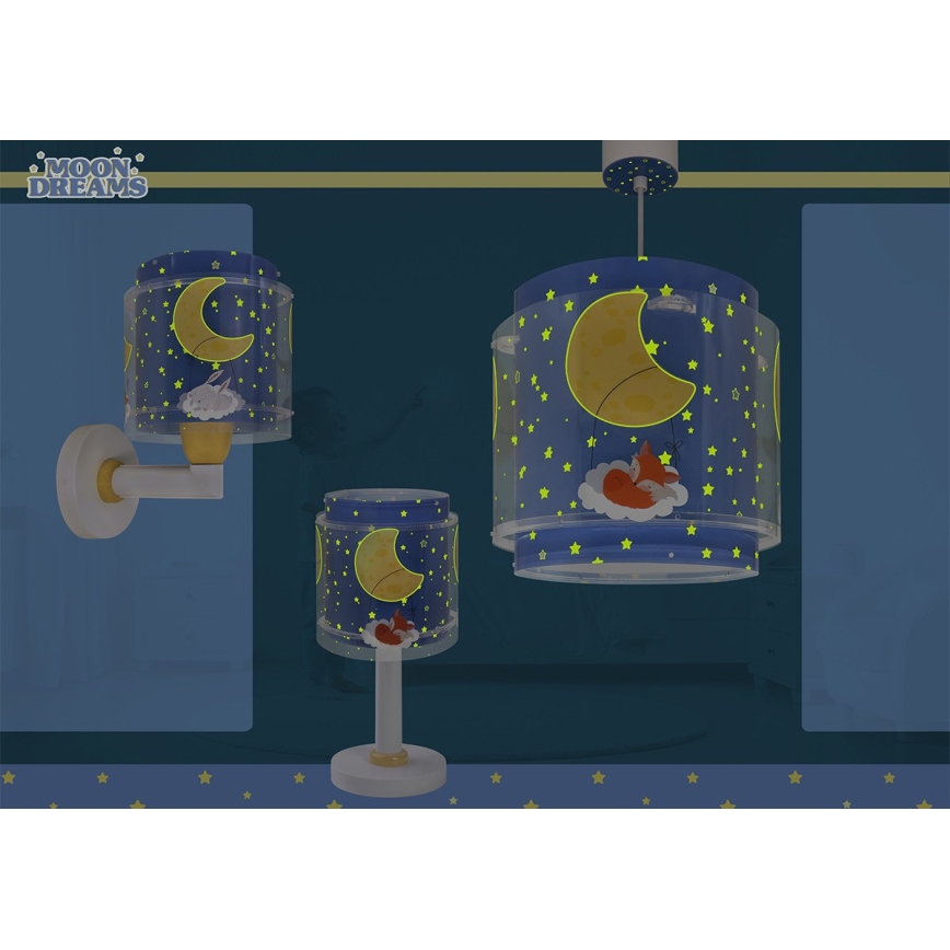 Dalber 76632 - Lustră pentru copii MOON DREAMS 1xE27/15W/230V albastru